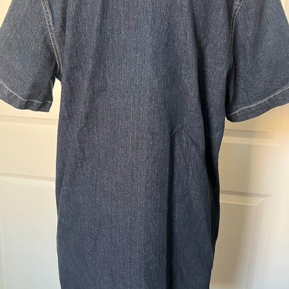 Liz Claiborne Simply Liz Dark Wash Denim Shirt Dress Size Medium - Picture 12 of 14